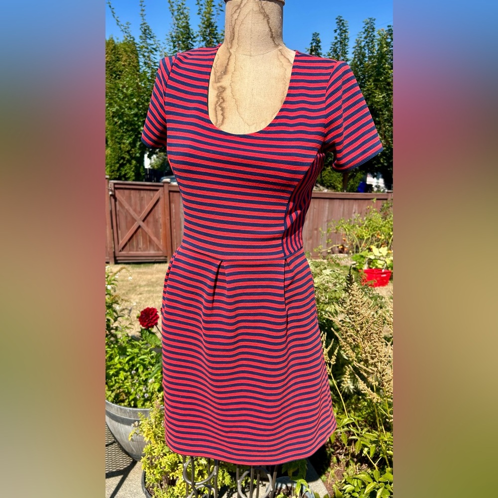 Madewell Striped Red and Blue Women's Dress